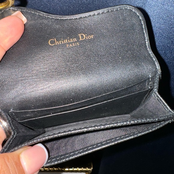 🖤Dior Saddle Bloom Card Holder Black Goatskin - Picture 12 of 17